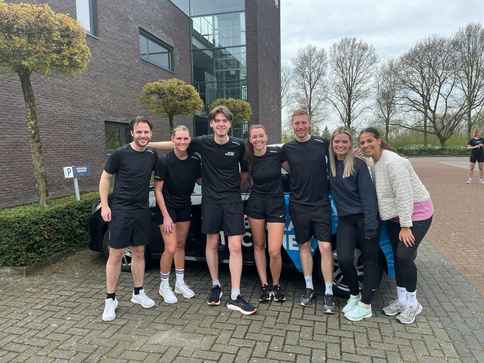 Sportteam voor het kantoorpand